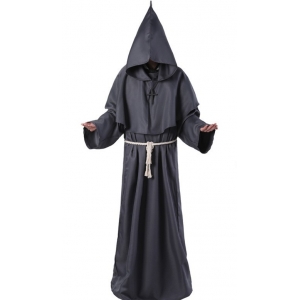 Wizard Robe Grey Hooded Robe - Adult Wizard Costumes